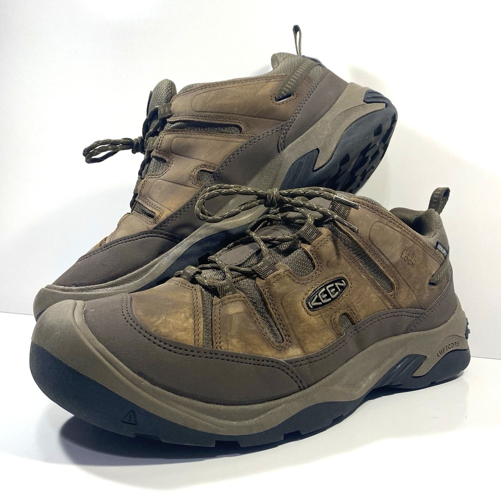 KEEN Mens Size 14 Circadia Vent Shoes Brown Leather Hiking Waterproof Shoes